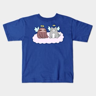 Sloth and Cat Angels Kids T-Shirt